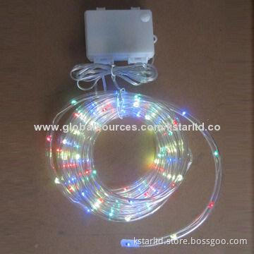 3*AA Battery Powered Mini Rope Lights, 3m Length, with 30-piece Multicolor LED, Waterproof